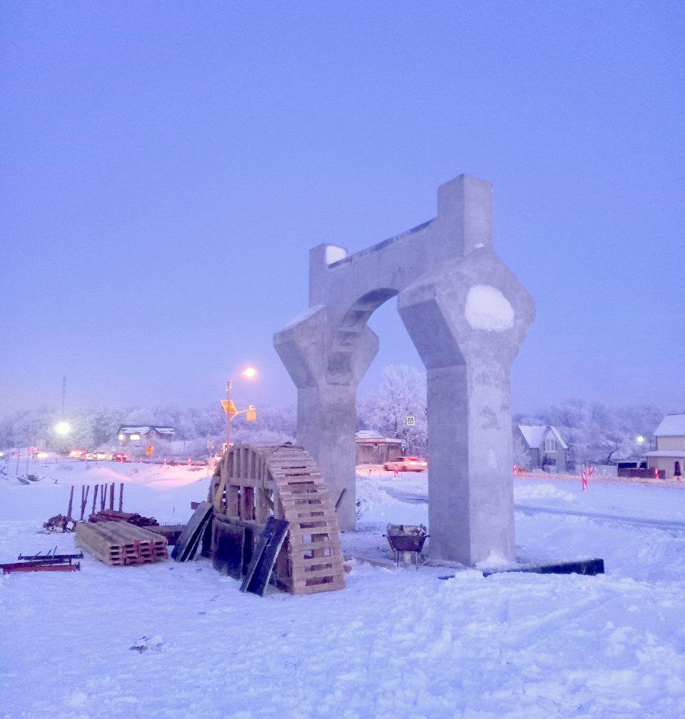 Фото к статье: Пешеходные переходы с деревянными арками на Северном обходе Калининграда